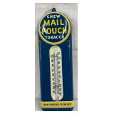 Embossed Metal Mail Pouch Tobacco Thermometer, 3 x 9 Inches