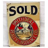 10 x 14-Inch Embossed Smithdeal Realty & Insurance Co. Sign