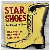 Masonite Advertising Sign for ‘Star Shoes,’ 14″ x 15″