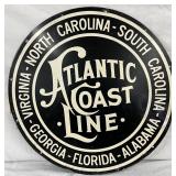 22-Inch Metal Atlantic Coast Line Railroad Sign
