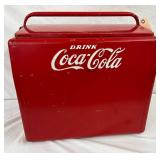 Embossed Coca-Cola Metal Cooler, 18 x 18 Inches