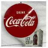 18×22 Original Coca-Cola Flange Sign with Ice Cold Bottle Graphic