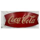 42 x 20-Inch Metal Coca-Cola Fishtail Sign