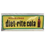 Embossed 54 x 18-Inch Metal Diet-Rite Cola Advertising Sign