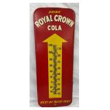 Metal Royal Crown Cola Advertising Thermometer, 10 x 26 Inches