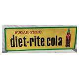 Embossed Diet-Rite Cola Advertising Sign, 54 x 18 Inches