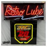 Retro Lube Havoline Neon Advertising Sign Featuring Pit Stop Number 28
