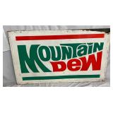 5′ x 3′ Embossed Metal Mountain Dew Advertising Sign