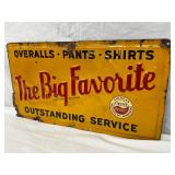Embossed Tin Advertising Sign, ‘The Big Favorite,’ 15 x 8 Inches