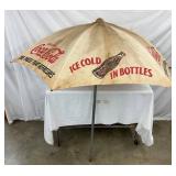 Original Coca-Cola Umbrella with ‘Ice Cold in Bottles’ Graphic, 68 Inches Wide When Opened