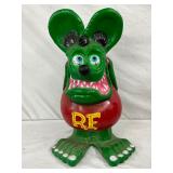 Green Cast Aluminum Rat Fink Statue, 23 Inches Tall