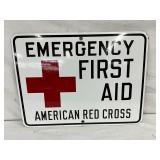 24 x 18 Porcelain American Red Cross Emergency First Aid Sign