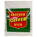 34 x 34 Embossed Oliver Metal Sign with Wood Frame