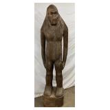 Carved Wooden Bigfoot Sculpture, 7 Feet Tall