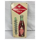Royal Crown Cola Metal Thermometer Sign, Embossed Bottle, 6 x 13 1/2 Inches
