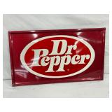 Embossed Dr Pepper Metal Advertising Sign, 23 x 13 1/2 Inches