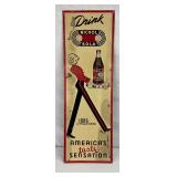 Nickel-Plated Nichol Kola Embossed Metal Sign, 12 x 36 Inches