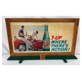 Seven-Up Double-Sided Countertop Billboard Sign, 25 x 14 Inches