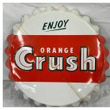 19-Inch Orange Crush Embossed Convex Cap Sign