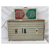 Vintage Metal Stop Look Light-Up Marquee Sign, 30″ x 26.5″