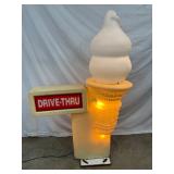 37 x 56-Inch Dairy Queen Light-Up Drive-Through Ice Cream Cone Sign