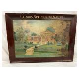 Illinois Springfield Watch Advertising Sign with Original Wooden Frame, 24X18 