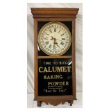 Sessions Clock Company Oak Advertising Wall Clock for Calumet Baking Powder