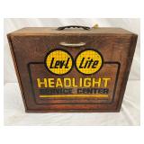 16X20 Levl-Lite Headlight Service Center in Original Finger-Jointed Wooden Box