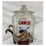 Original Lance Glass Jar with Rare Metal Hanger