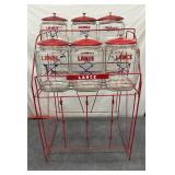 Original Six Jar Lance Rack with Glass Jars and Metal Lids