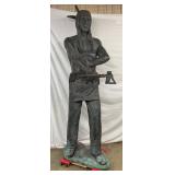 8-Foot-Tall Bronze Statue of Native American Holding Tomahawk