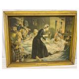 34 X26 PARKE DAVIS & CO Florence Nightingale 1854 Crimean War Cardboard Display by Parke Davis & Co.