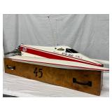 44-Inch HTB-360 Remote-Controlled Gas-Powered Boat with Stand