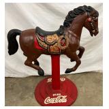 34 x 37″ Cast Aluminum Coca-Cola Carousel Horse with Coke Base