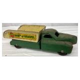 Original 14-Inch Buddy L Toy Dump Truck with ‘Sand and Gravel’ Decal