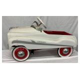 Murray Cruiser Pedal Car, White with Red and Chrome Detailing
