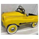 Yellow Champion Pedal Car with Metal Body and Steering Wheel