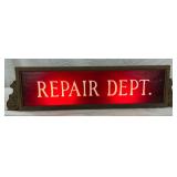 5 1/2 X 22-Inch Repair Department Light-Up Sign with Decorative Edges