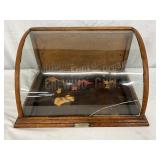 Early Etched Glass Chewing Gum Display Case by J. Riswig, Chicago