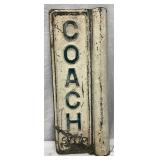 Embossed Metal Early Coach Stop Sign, 8″ x 20″