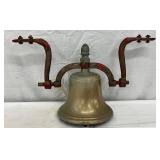 9″ x 12″ Brass Ship’s Bell with Ringer and Mounting Brackets