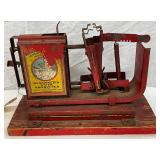 Early Blankner’s Knife Sharpener on Wooden Base, 12″ x 7″