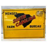 Early Embossed South Carolina Farm Bureau Tin Sign, 13 1/2″ x 10″
