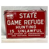 Ohio State Game Refuge Embossed Metal Sign, 14″ x 10″