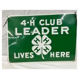 Early 4-H Club Embossed Metal Sign, 13 1/2″ x 9 1/2″