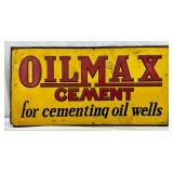 Oilmax Cement Embossed Metal Advertising Sign, 27″ x 14″