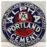 13-Inch Porcelain Alpha Portland Cement Advertising Sign