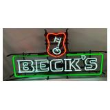 22” x 16” Three-Color Neon Beck’s Beer Sign