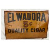 El Wadora Five Cents Quality Cigar Advertising Sign, 36 x 20 Inches