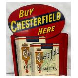 Vintage Chesterfield Cigarettes Advertising Display with Flange, 12 x 16 1/2 Inches